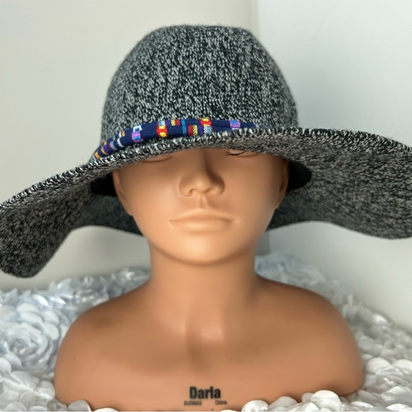 San Diego Hat Company Accessories - San Diego Black Heathered Floppy Hat w/Multicolor Band OS